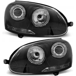 Black Angel Eyes Golf 5 front headlights