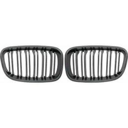Grilles for BMW 1 series 2011-2015 - Double carbon bar