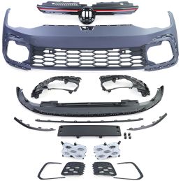 GTI look bumper for VW Golf 8 - With grille + led