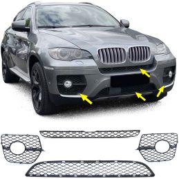 Kit grilles de pare-chocs avant BMW X6 2006-2014 nid d'abeille