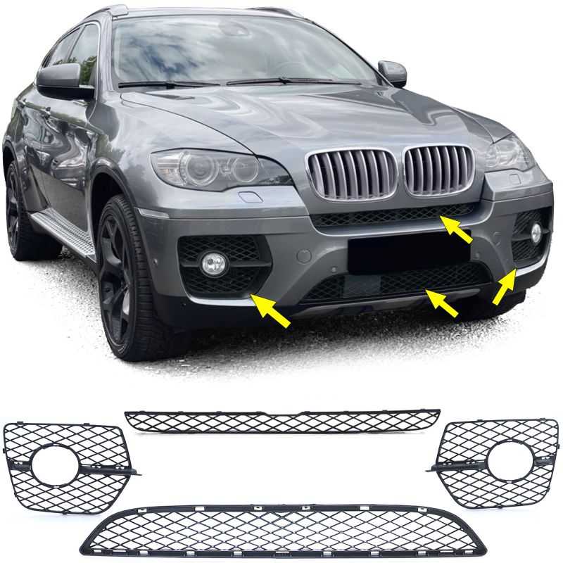 BMW X6 2006-2014 Honeycomb parachoques delantero kit de rejilla