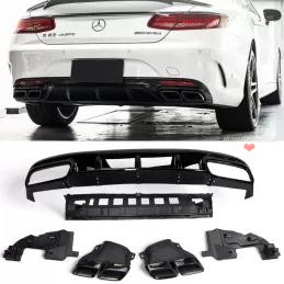 Design diffuser kit S63 AMG for Mercedes S-Class Coupé Cabriolet C217 A217 Black end caps