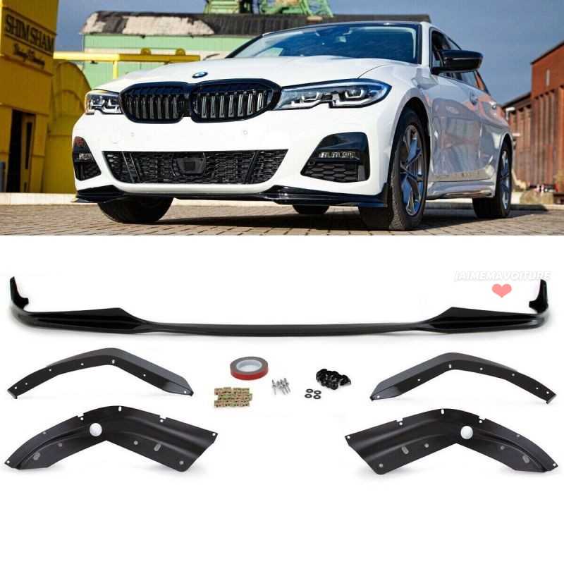 Frontspoiler till BMW 3-serie PACK M PERFORMANCE 2019-2022 - Svart klarlack