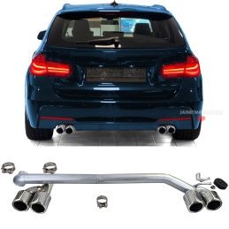Duplex tailpipes for BMW 3 Series F30 F31 Pack M - Chrome