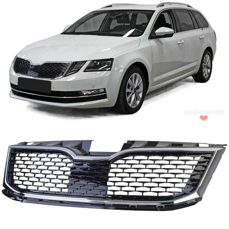 Chroom Zwarte Sportgrille voor Skoda Octavia 5E Facelift 2017-2020