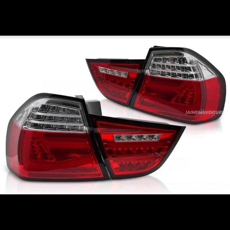 LCI LED achterlichten met dynamische richtingaanwijzers voor BMW 3 Reeks E90 - Rood Wit