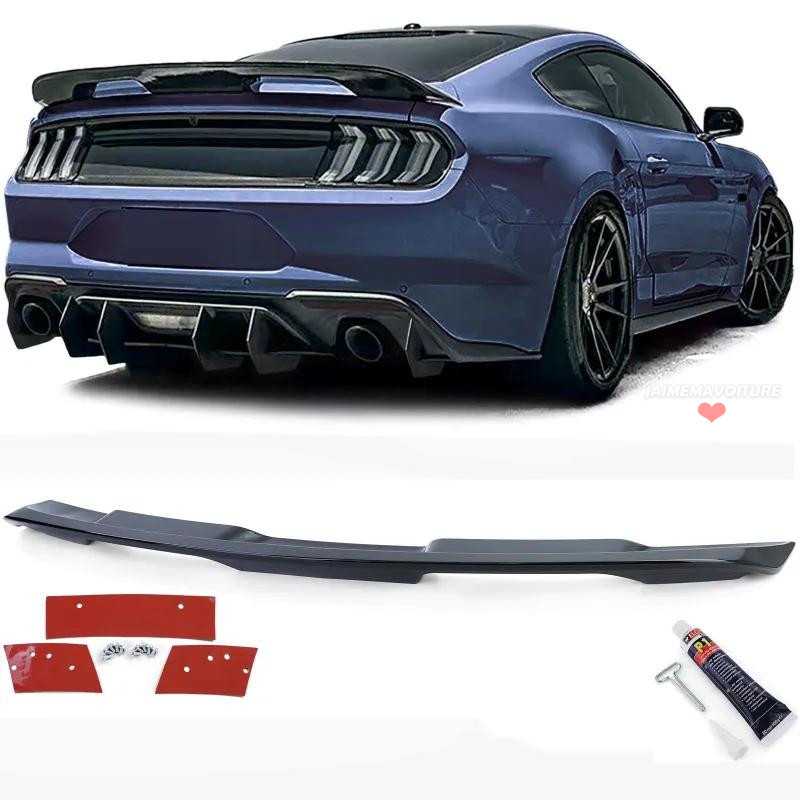 Glansig svart Sport Performance 500 bakspoiler för Ford Mustang 2014-2020