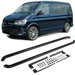 Marche pieds tube noir pour VW Transporter, Multivan T5, T6 T6.1