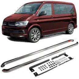 Marche pieds tube chrome pour VW Transporter, Multivan T5, T6 T6.1