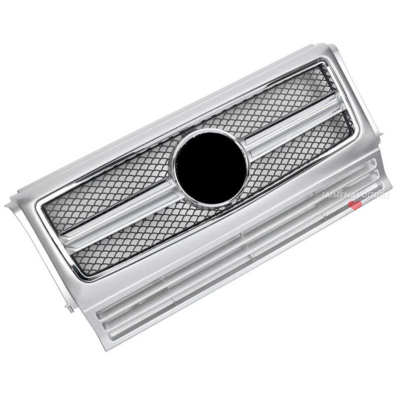 Front grille for Mercedes G Class 1 bar - Chrome grey