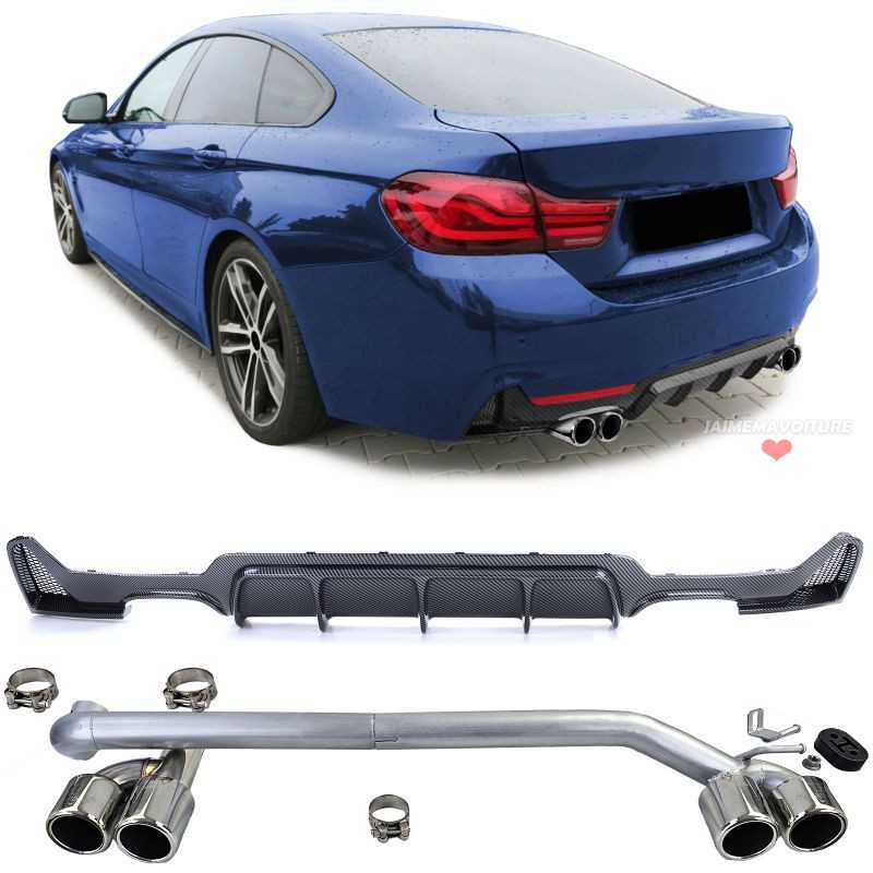 BMW F32 F33 F36 kit difusor trasero de carbono + tubos de escape 425 428 430