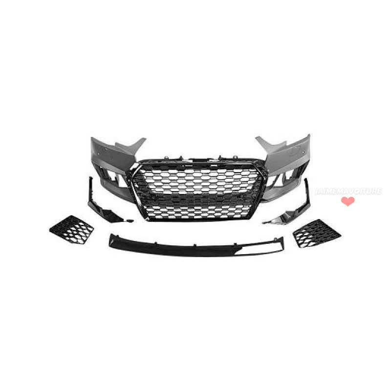 Front bumper RS4 look for Audi A4 2015-2019 - Black grille