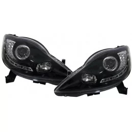 Fari anteriori Angel eyes CCFL Led Peugeot 107 Led Nero 5963