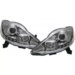 Angel eyes CCFL Led Peugeot 107 Led Fari anteriori cromati