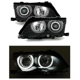 BMW Serie 3 E46 CCFL angel eyes luci anteriori nere