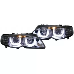 BMW Serie 3 E46 Fari anteriori a LED con anelli quadrati bianchi