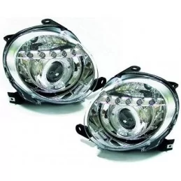 Fari anteriori a led Fiat 500 chrome tuning