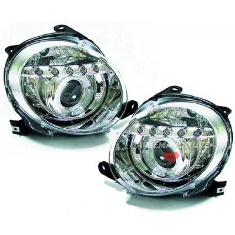 Fari anteriori a led Fiat 500 chrome tuning